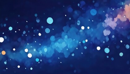 Fototapeta premium dreamy blue bokeh lights on dark abstract background with soft glows and scattered sparkles for digital wallpaper, branding, website header, poster design, or futuristic visual content