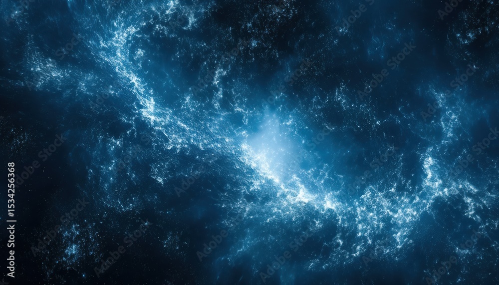 Aufkleber glowing blue galactic vortex with swirling nebula and cosmic dust perfect for sci-fi web design, tec