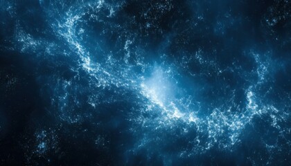 Fototapeta premium glowing blue galactic vortex with swirling nebula and cosmic dust perfect for sci-fi web design, tech branding, abstract print, or futuristic concept art