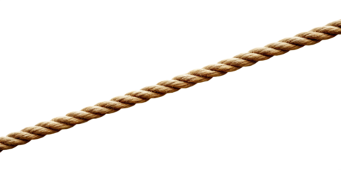 Strong twisted rope isolated on a white background png ai generated