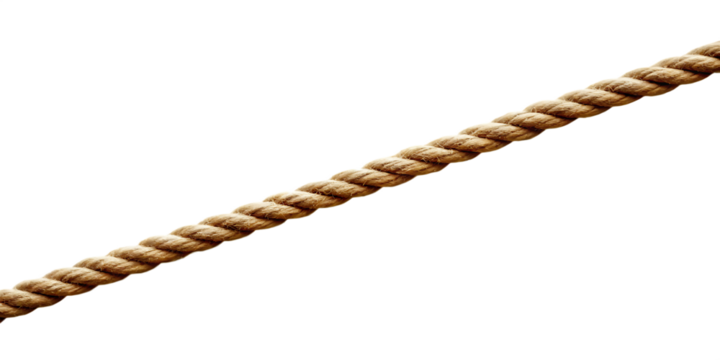 Strong twisted rope isolated on a white background png ai generated