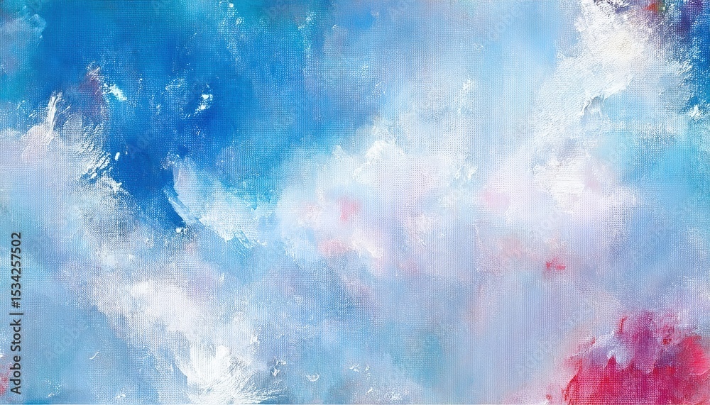 Poster dreamy abstract cloudscape in bold oil textures with blue and pink gradients for modern web design, print media, and branding background usage

