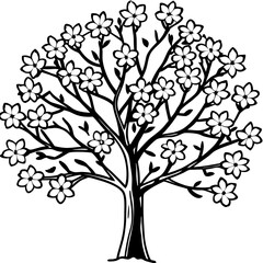 Floral Spring Tree Illustration
