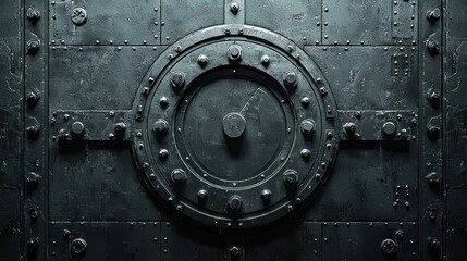 Metallic, riveted hatch with circular access point