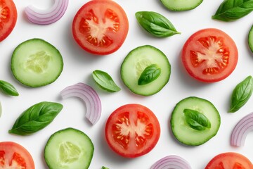 Vibrant Tomato and Cucumber Salad: A Fresh, Clean, and Simple Food Photography