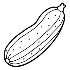 Cucumber line art vector