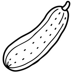 Cucumber line art vector