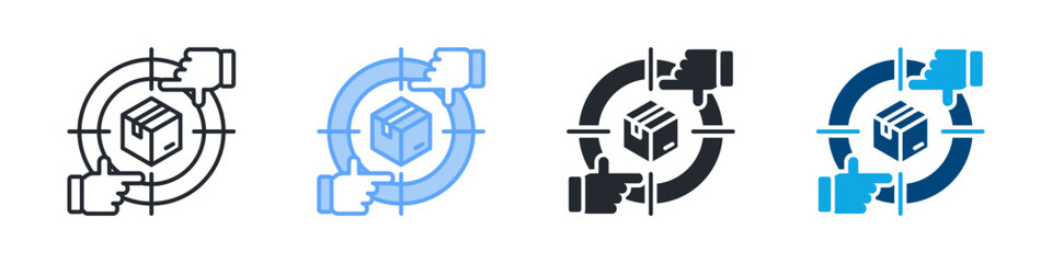 Focus Icon Set Multiple Style. Design In Outline, Blue, Glyph, Dualtone