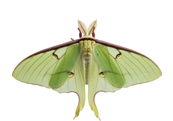 A close up of a moth, isolated on white or transparent background. PNG