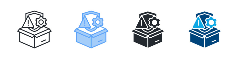 Risk Icon Set Multiple Style. Design In Outline, Blue, Glyph, Dualtone