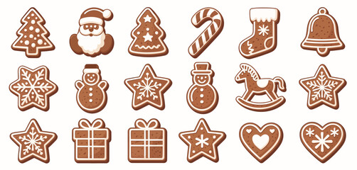 Assorted Christmas Gingerbread Cookies Collection
