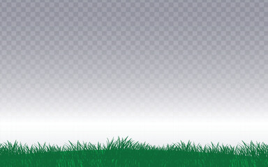 Obraz premium A vibrant, flat green grass border with varying blade heights is presented as a stylized vector illustration. Set against a transparent background, this versatile graphic is ideal for adding a natural