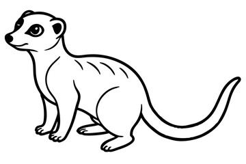 Meerkat in Motion – Minimal Line Art