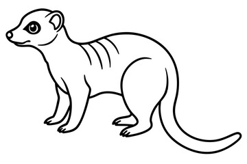 Meerkat in Motion – Minimal Line Art