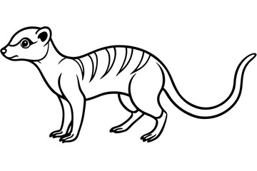 Meerkat in Motion – Minimal Line Art