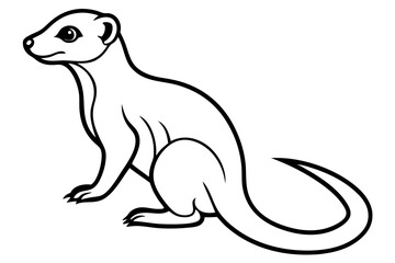 Meerkat in Motion – Minimal Line Art