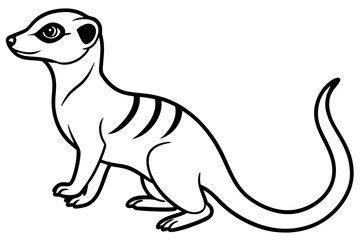 Meerkat in Motion – Minimal Line Art