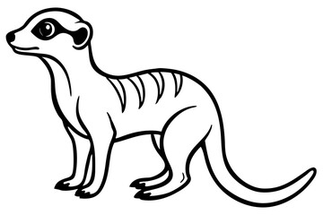 Meerkat in Motion – Minimal Line Art