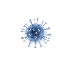microscopic view of virus isolated on white background