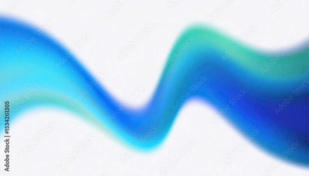 Poster abstract blue green wave gradient blur on white background for modern web design, digital branding, 