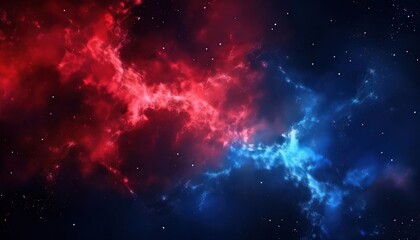 vivid red and blue nebula energy stream in deep space background for web design, sci-fi branding, print poster, digital wallpaper, or tech themed visual identity

