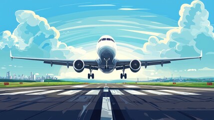 Vector illustration of airplane taking off