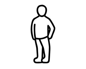 Man Standing Side View Isolated Vector Illustration