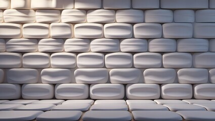 Fototapeta premium White textured brick wall background abstract design art