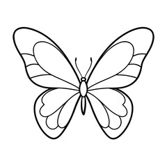 Line art of butterfly wings in delicate design vector illustration