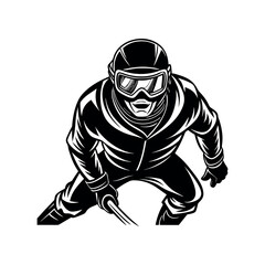 Ski Jumper Silhouette Vector – Action Sports Clipart for Cold Weather Themes