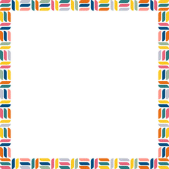 Vector frame for text. Modern Art graphics for hipsters. Colorful stylish geometric empty frame.