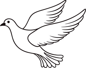 Obraz premium Dove Bird Line Drawing Vector Illustration