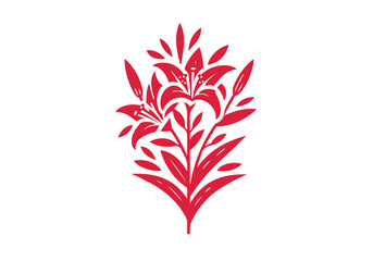 Obraz premium Stargazer Lily Hand Drawn Flat Illustration Vector Isolated by AZ for Books, Arts, Design and Decoration Graphic Asset