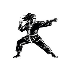 Vector Black Judo Silhouette Throwing Technique Illustration for Self-Defense Art Design