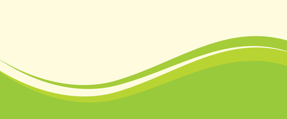 Abstract White and Green wave wide background banner