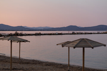 Nea Makri beach and sea Athens Greece