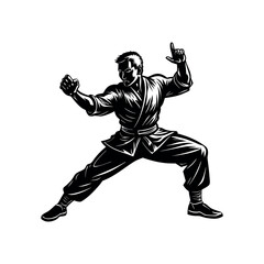 Naklejka premium Vector Black Judo Silhouette Throwing Technique Illustration for Self-Defense Art Design