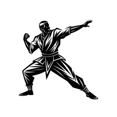 Naklejka premium Vector Black Judo Silhouette Throwing Technique Illustration for Self-Defense Art Design