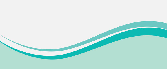 Abstract White and Green wave wide background banner