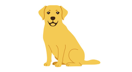 Adorable Yellow Labrador Retriever Sitting on a White Background Illustration