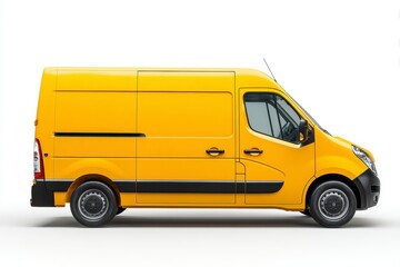 Bright Yellow Delivery Van: A Clean, Modern Side Profile