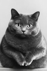 Grey Cute Cat Portrait. Generative AI