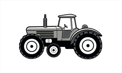 vector vintage style Tractor Clipart Farm Machinery Silhouette for Harvest and Field Work