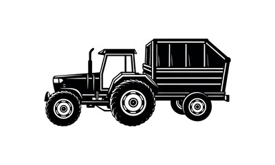 vector vintage style Tractor Vector Clipart Agricultural Silhouette for Farm and Field Wor