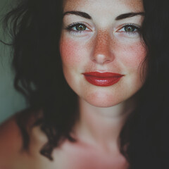 Close up of Woman with Red Lipstick. Generative AI