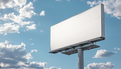 Blank billboard against a partly cloudy sky