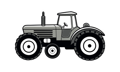 vector vintage style Tractor Clipart Farm Machinery Silhouette for Harvest and Field Work