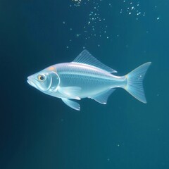 Naklejka premium Beautiful Underwater Fish with Clear Detail in Ocean Depths, Marine Life Photography.