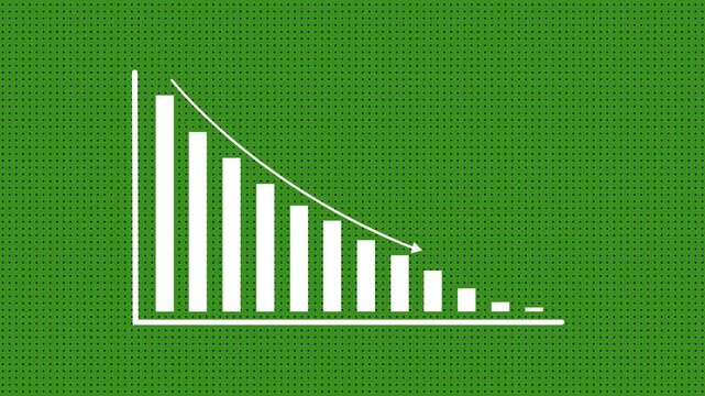 Down arrow line business graph or finance concept icon. Finance, Business Info graphic line animation 4K video.