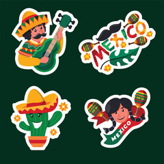 Mexico independence day sticker Fest